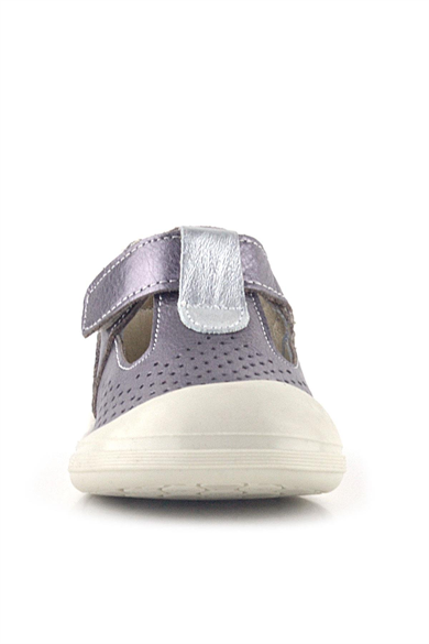 Rakerplus Shaun Hakiki Deri Platin Cırtlı Anatomik Kız Bebek Sandalet