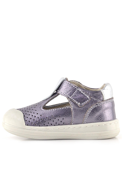 Rakerplus Shaun Hakiki Deri Platin Cırtlı Anatomik Kız Bebek Sandalet