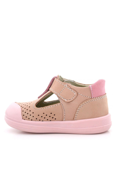 Rakerplus Shaun Hakiki Deri Pudra Pembe Cırtlı Anatomik Bebek Sandalet