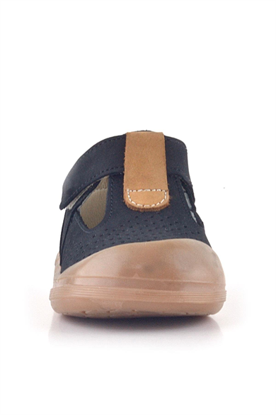 Rakerplus Shaun Hakiki Deri Siyah Taba Cırtlı Anatomik Bebek Sandalet