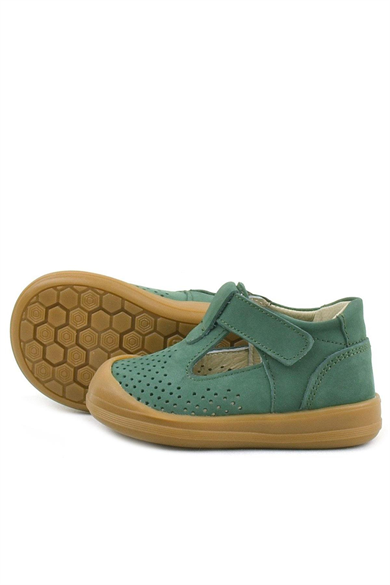 Rakerplus Shaun Hakiki Deri Yeşil Cırtlı Anatomik Bebek Sandalet