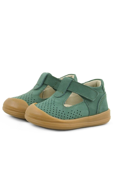 Rakerplus Shaun Hakiki Deri Yeşil Cırtlı Anatomik Bebek Sandalet