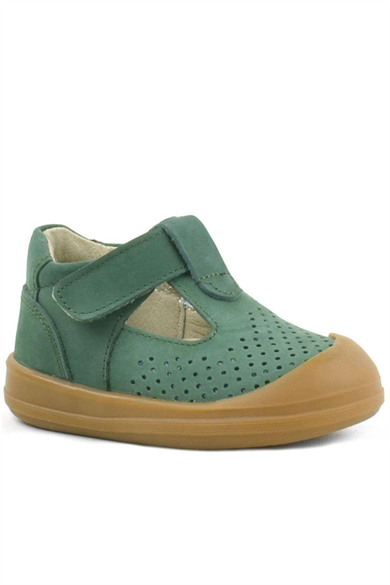 Rakerplus Shaun Hakiki Deri Yeşil Cırtlı Anatomik Bebek Sandalet