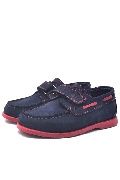 Rakerplus Simurg Hakiki Deri Lacivert Cırtlı Spor Erkek Çocuk Ayakkabı