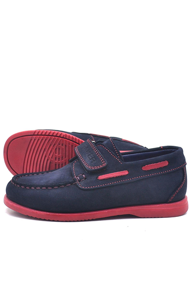 Rakerplus Simurg Hakiki Deri Lacivert Cırtlı Spor Erkek Çocuk Ayakkabı