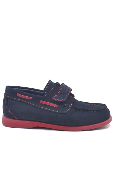 Rakerplus Simurg Hakiki Deri Lacivert Cırtlı Spor Erkek Çocuk Ayakkabı