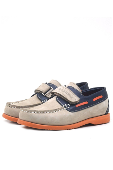 Rakerplus Simurg Hakiki Deri Lacivert Kum Rengi Erkek Çocuk Ayakkabı