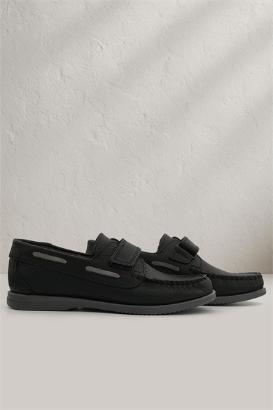 Rakerplus Simurg Hakiki Deri Siyah Erkek Çocuk Ayakkabı