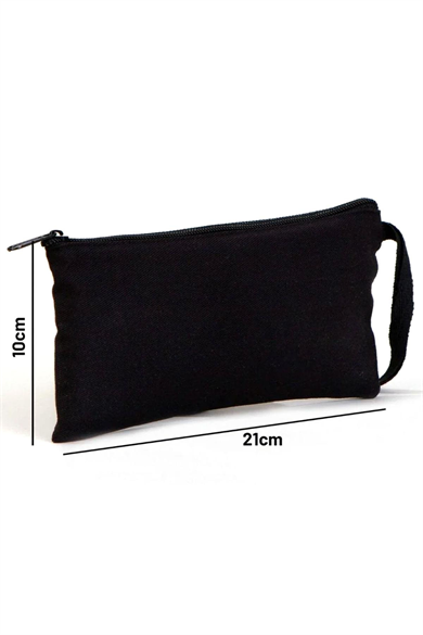 Rakerplus Siyah 21x10 cm Fermuarlı Gabardin Kumaş Kalemlik