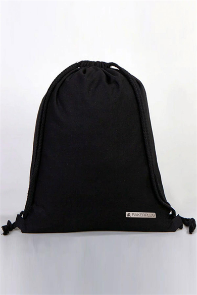 Rakerplus Siyah 35x40 cm Unisex Ham Bez Büzgülü Sırt Ayakkabı Çantası
