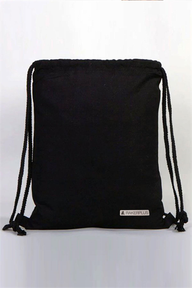 Rakerplus Siyah 35x40 cm Unisex Ham Bez Büzgülü Sırt Ayakkabı Çantası