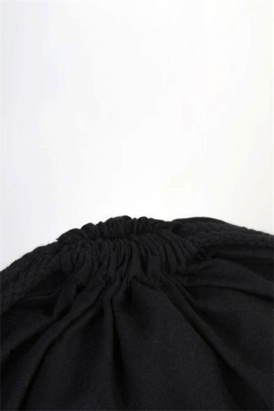 Rakerplus Siyah 35x40 cm Unisex Ham Bez Büzgülü Sırt Ayakkabı Çantası