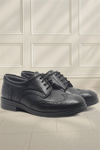 Rakerplus Siyah Bağcıklı Erkek Çocuk Klasik Okul Ayakkabısı