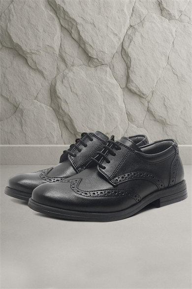 Rakerplus Siyah Bağcıklı Erkek Çocuk Klasik Okul Ayakkabısı