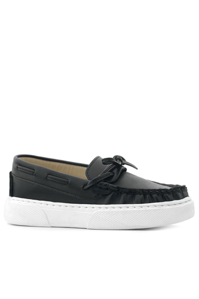 Rakerplus Siyah Cilt Ekstra Hafif Çocuk Makosen Ayakkabı