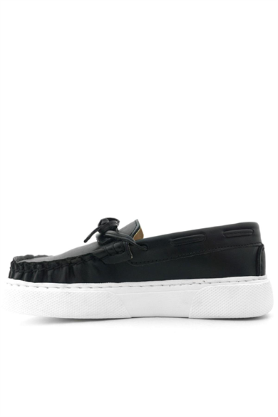 Rakerplus Siyah Cilt Ekstra Hafif Çocuk Makosen Ayakkabı