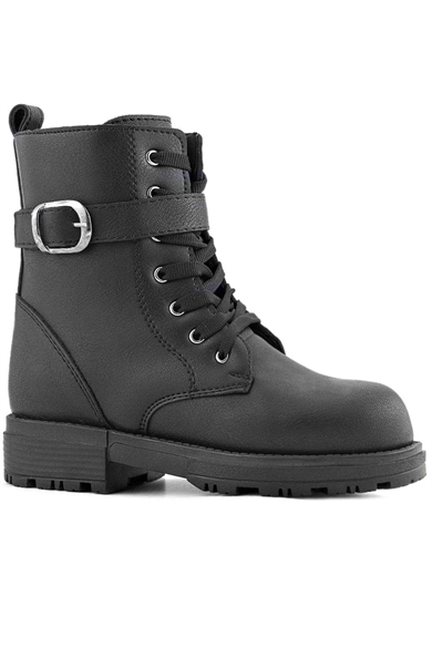 Rakerplus Siyah Fermuarlı Bağcıklı Kışlık Kız Çocuk Bot