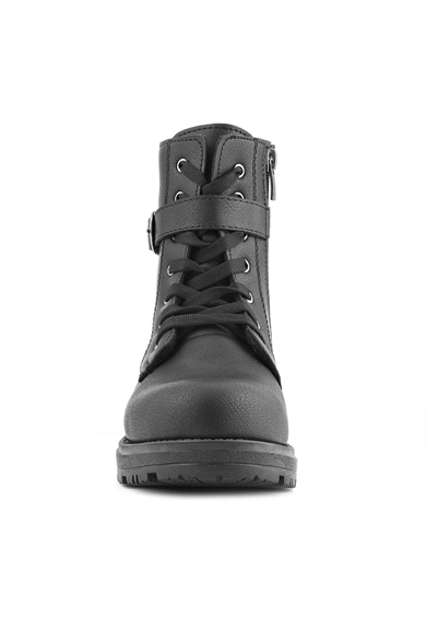 Rakerplus Siyah Fermuarlı Bağcıklı Kışlık Kız Çocuk Bot