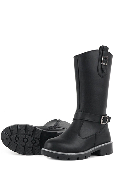 Rakerplus Siyah Fermuarlı Uzun Kız Çocuk Çizme