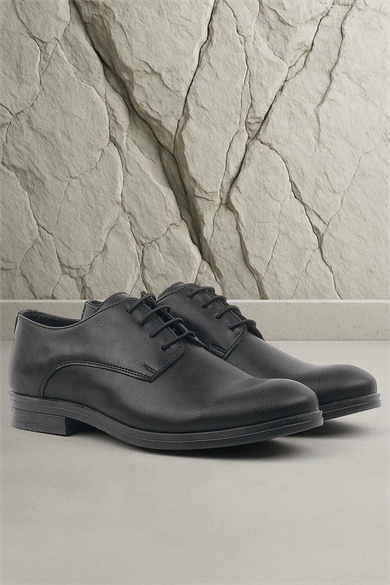 Rakerplus Siyah Mat Bağcıklı Oxford Çocuk Okul Ayakkabısı