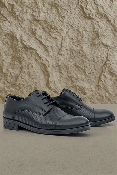 Rakerplus Siyah Mat Bağcıklı Oxford Çocuk Klasik Ayakkabı