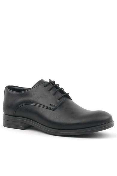 Rakerplus Siyah Mat Bağcıklı Oxford Çocuk Okul Ayakkabısı