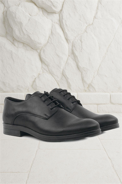 Rakerplus Siyah Mat Bağcıklı Oxford Çocuk Okul Ayakkabısı