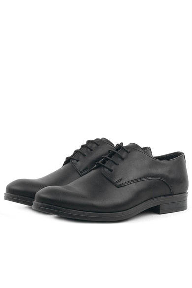 Rakerplus Siyah Mat Bağcıklı Oxford Çocuk Okul Ayakkabısı