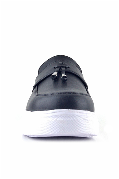 Rakerplus Siyah Mat Beyaz Taban Loafer Klasik Çocuk Ayakkabısı