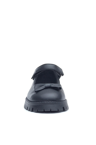 Rakerplus Siyah Mat Kalın Tabanlı Cırtlı Kız Çocuk Babet