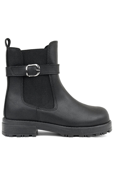 Rakerplus Siyah Mat Lastikli Kız Çocuk Bot