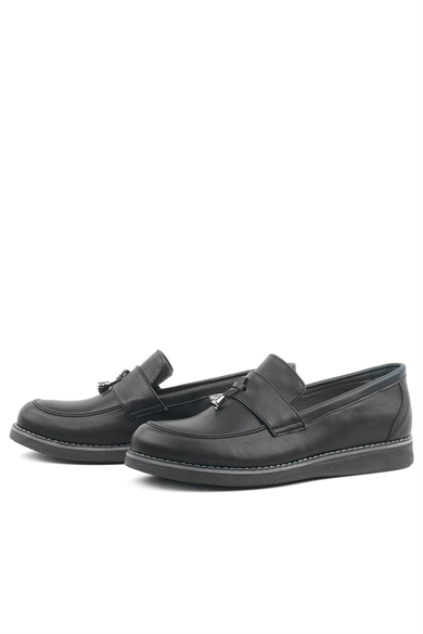 Rakerplus Siyah Mat Loafer Klasik Çocuk Ayakkabısı
