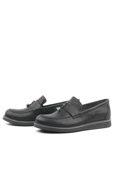 Rakerplus Siyah Mat Loafer Klasik Çocuk Ayakkabısı