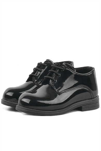 Rakerplus Siyah Rugan Bağcıklı Oxford Çocuk Okul Ayakkabısı