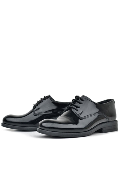 Rakerplus Siyah Rugan Bağcıklı Oxford Çocuk Ayakkabı