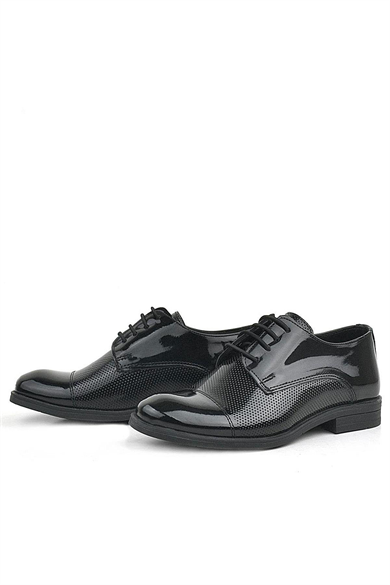 Rakerplus Siyah Rugan Bağcıklı Oxford Çocuk Klasik Ayakkabı