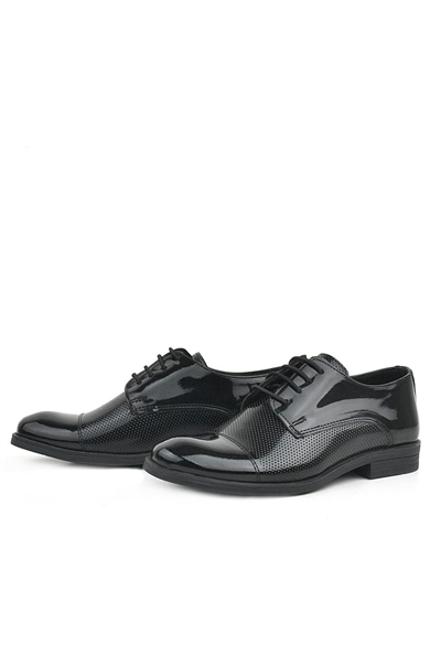 Rakerplus Siyah Rugan Bağcıklı Oxford Çocuk Klasik Ayakkabı