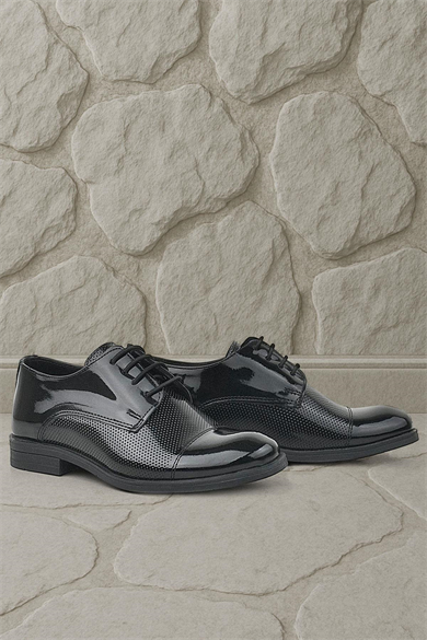 Rakerplus Siyah Rugan Bağcıklı Oxford Çocuk Klasik Ayakkabı