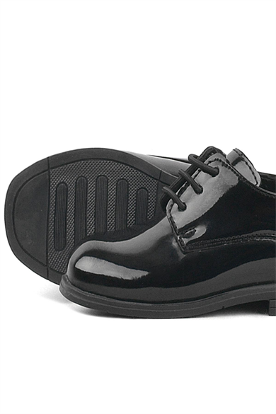 Rakerplus Siyah Rugan Bağcıklı Oxford Çocuk Okul Ayakkabısı