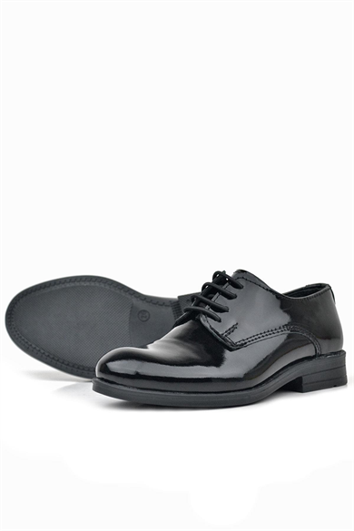 Rakerplus Siyah Rugan Bağcıklı Oxford Çocuk Okul Ayakkabısı