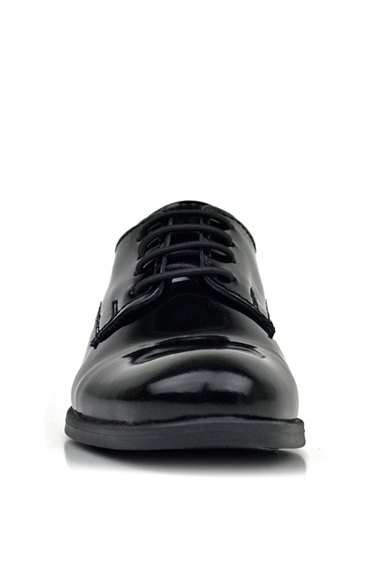 Rakerplus Siyah Rugan Bağcıklı Oxford Çocuk Okul Ayakkabısı