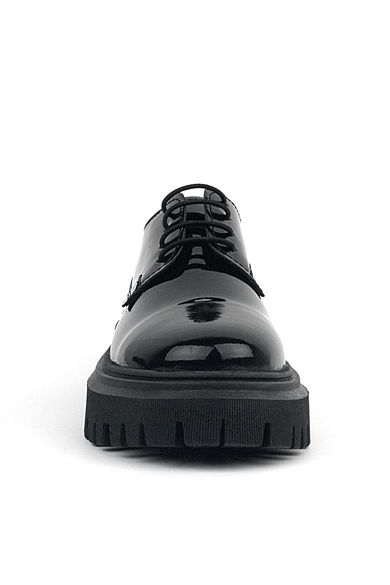 Rakerplus Siyah Rugan Bağcıklı Oxford Günlük Ayakkabı