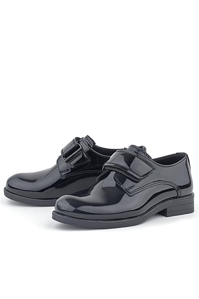 Rakerplus Siyah Rugan Cırt Cırtlı Oxford Çocuk Okul Ayakkabısı