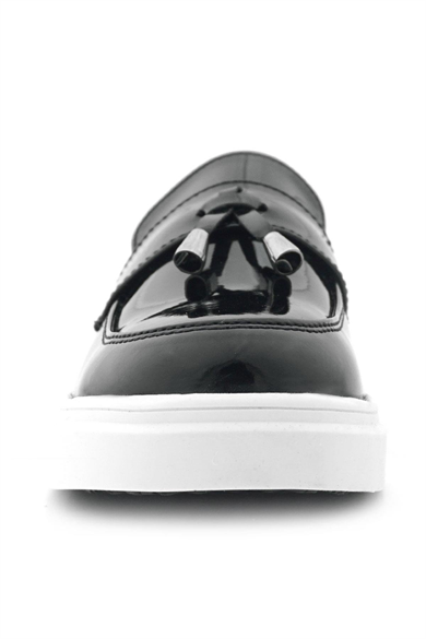 Rakerplus Siyah Rugan Tokalı Çocuk Klasik Ayakkabı