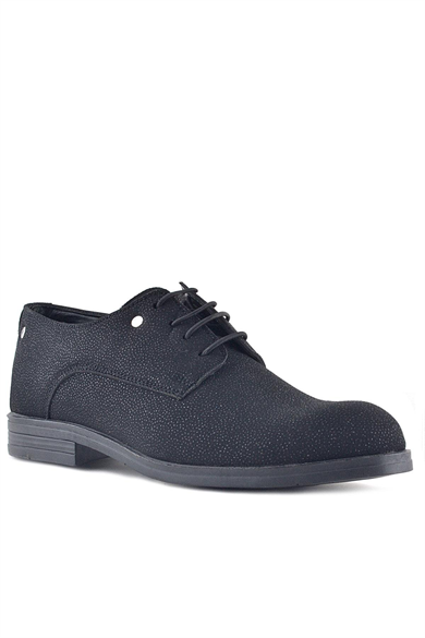 Rakerplus Siyah Simli Bağcıklı Metal Detaylı Klasik Çocuk Ayakkabı