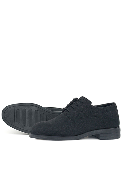 Rakerplus Siyah Simli Bağcıklı Takım Elbise Klasik Çocuk Ayakkabı