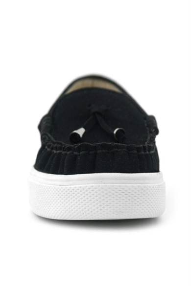 Rakerplus Siyah Süet Ekstra Hafif Çocuk Makosen Ayakkabı