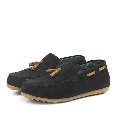 Rakerplus Siyah Taba Süet Erkek Çocuk Mokasen Ayakkabı