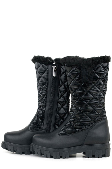 Rakerplus Siyah Uzun Fermuarlı Kız Çocuk Yağmur Çizmesi