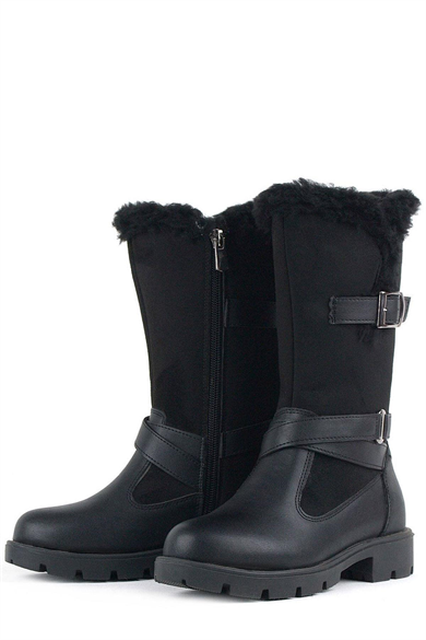 Rakerplus Siyah Uzun Fermuarlı Kız Çocuk Çizme